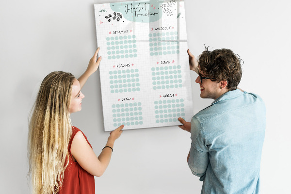Magnetic dry erase board Tracking your habits and daily activities