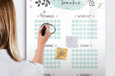 Magnetic dry erase board Tracking your habits and daily activities