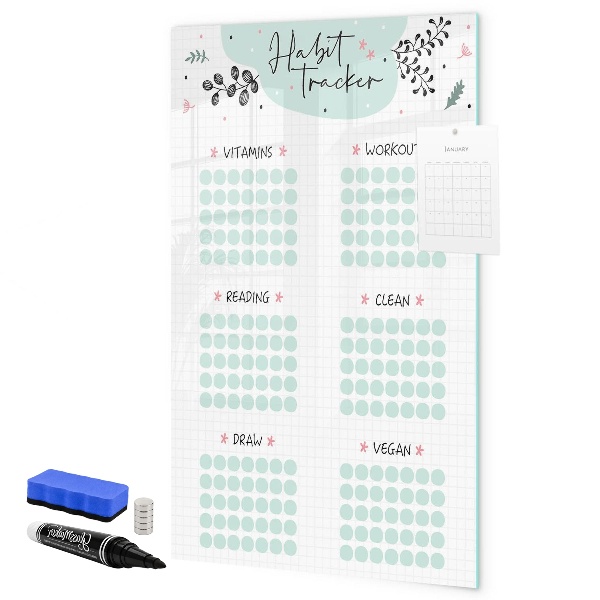 Magnetic dry erase board Tracking your habits and daily activities
