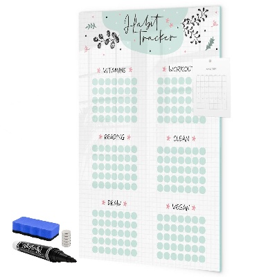 Magnetic dry erase board Tracking your habits and daily activities