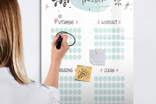 Magnetic dry erase board Tracking your habits and daily activities