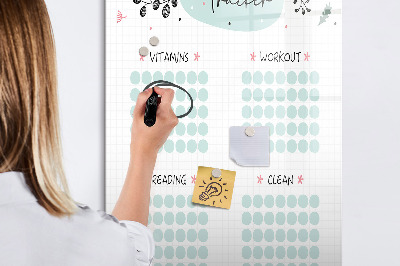 Magnetic dry erase board Tracking your habits and daily activities