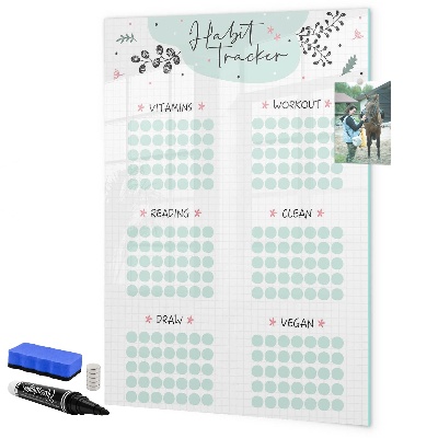 Magnetic dry erase board Tracking your habits and daily activities