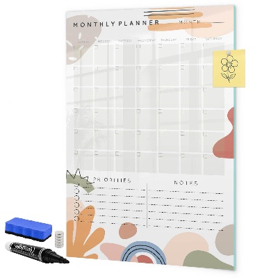 Magnetic dry erase board Monthly planner with space for photos