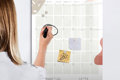 Magnetic dry erase board Monthly planner with space for photos