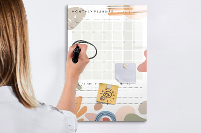 Magnetic dry erase board Monthly planner with space for photos