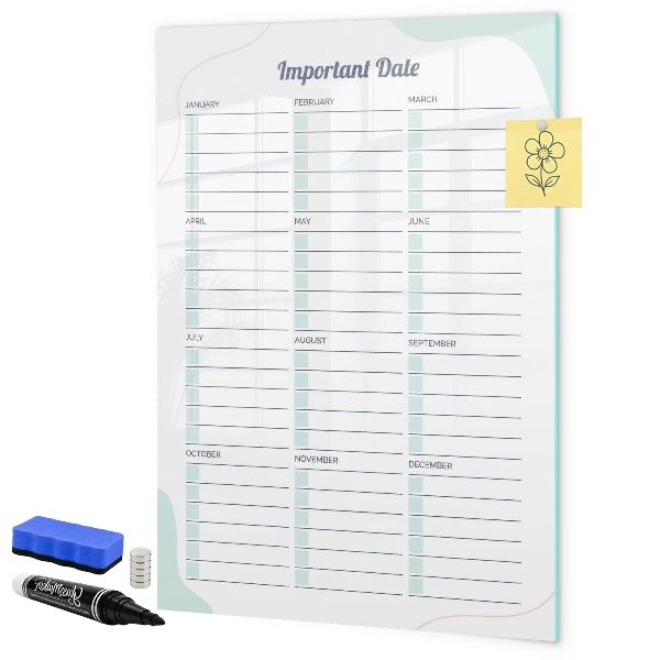 Magnetic dry erase board Planner for important dates and photos