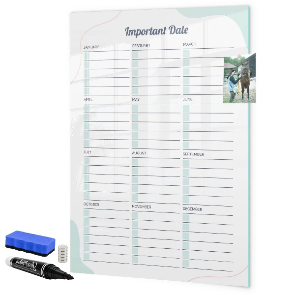 Magnetic dry erase board Planner for important dates and photos