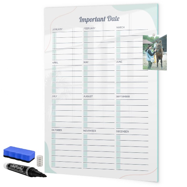 Magnetic dry erase board Planner for important dates and photos