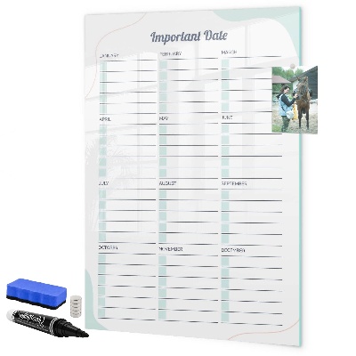 Magnetic dry erase board Planner for important dates and photos