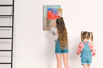 Dry erase board magnetic A colorful board for notes and photos