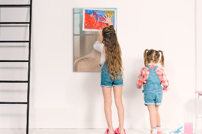 Dry erase board magnetic A colorful board for notes and photos