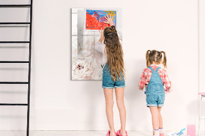Magnetic dry erase board Floral collage with memories and notes