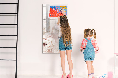 Magnetic dry erase board Floral collage with memories and notes