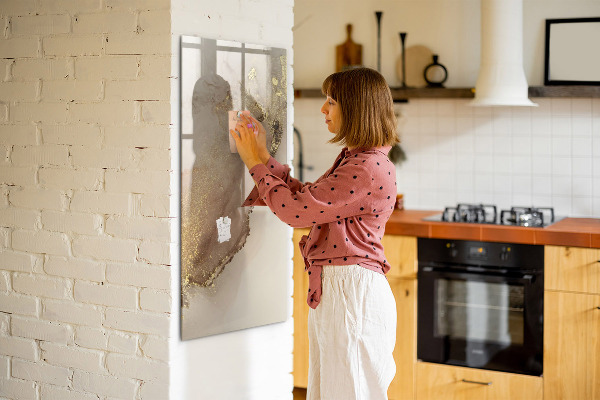Dry erase board magnetic Stylish board for photos and notes