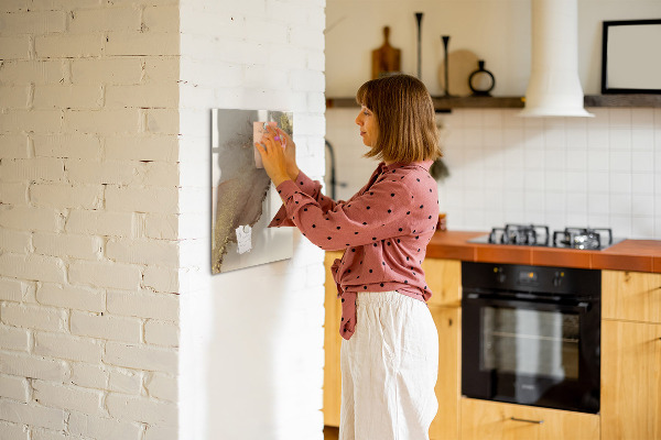 Dry erase board magnetic Stylish board for photos and notes