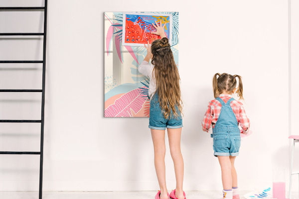 Magnetic dry erase board A colorful board for photos and notes