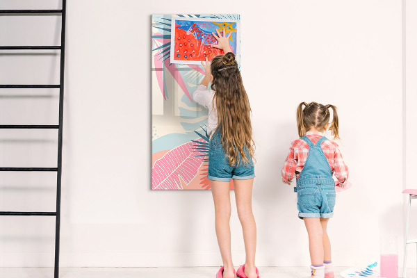 Magnetic dry erase board A colorful board for photos and notes