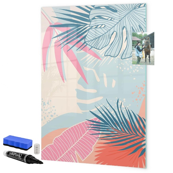 Magnetic dry erase board A colorful board for photos and notes