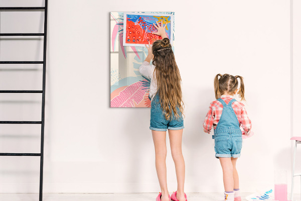 Magnetic dry erase board A colorful board for photos and notes