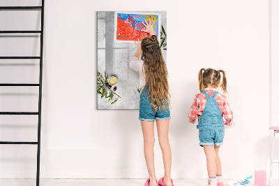 Dry erase board magnetic Modern board for notes and photos
