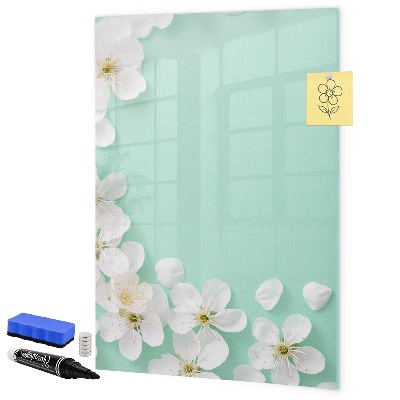 Magnetic dry erase board Creative board with a floral motif