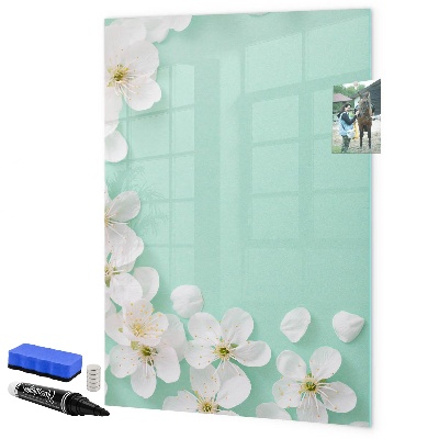 Magnetic dry erase board Creative board with a floral motif