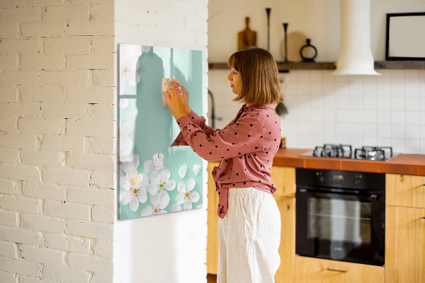 Magnetic dry erase board Creative board with a floral motif