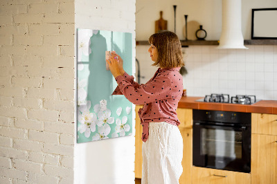 Magnetic dry erase board Creative board with a floral motif