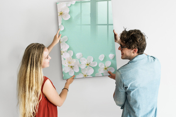 Magnetic dry erase board Creative board with a floral motif
