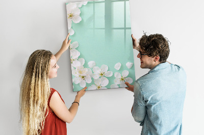 Magnetic dry erase board Creative board with a floral motif