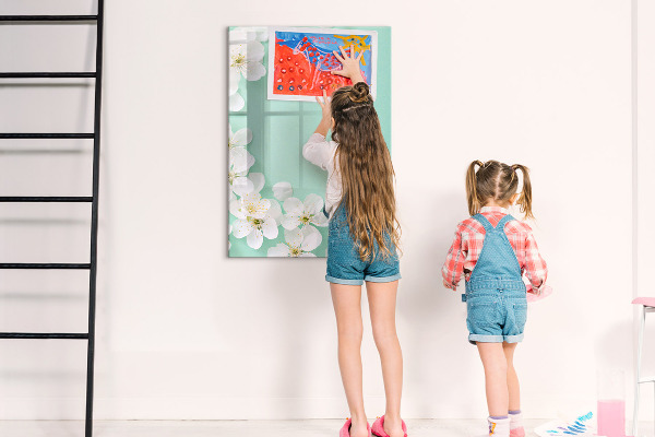 Magnetic dry erase board Creative board with a floral motif