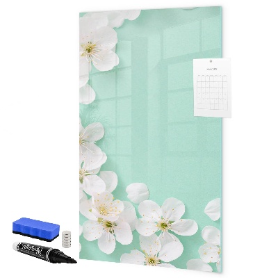 Magnetic dry erase board Creative board with a floral motif