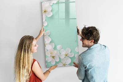 Magnetic dry erase board Creative board with a floral motif
