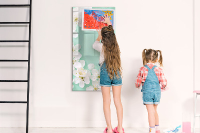 Magnetic dry erase board Creative board with a floral motif