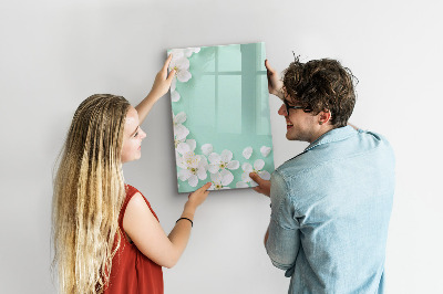 Magnetic dry erase board Creative board with a floral motif