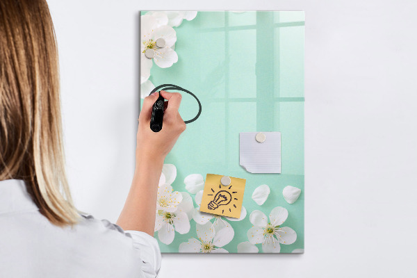Magnetic dry erase board Creative board with a floral motif