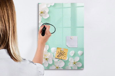Magnetic dry erase board Creative board with a floral motif
