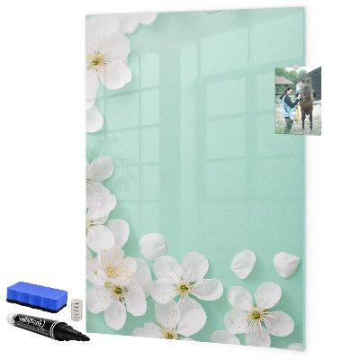 Magnetic dry erase board Creative board with a floral motif