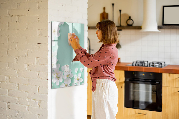 Magnetic dry erase board Creative board with a floral motif