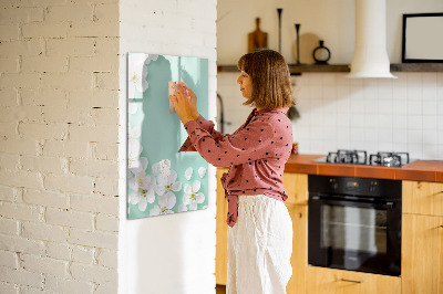 Magnetic dry erase board Creative board with a floral motif