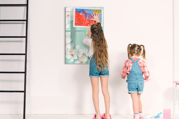 Magnetic dry erase board Creative board with a floral motif
