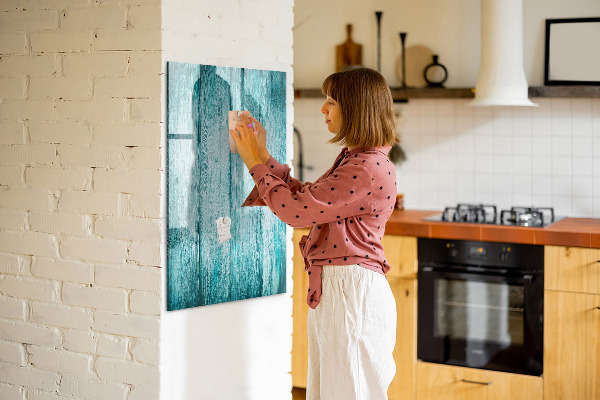 Magnetic dry erase board A colorful board for notes and photos