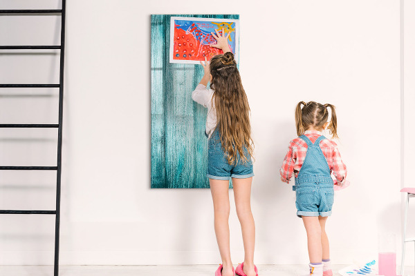 Magnetic dry erase board A colorful board for notes and photos