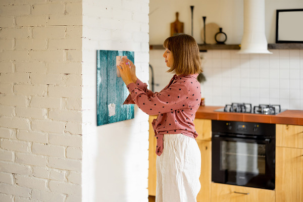 Magnetic dry erase board A colorful board for notes and photos