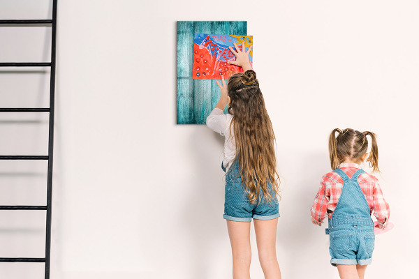 Magnetic dry erase board A colorful board for notes and photos
