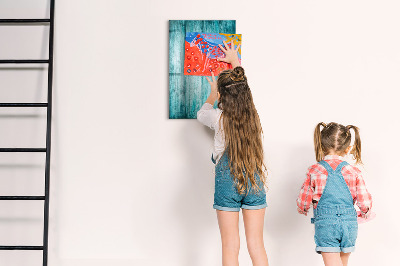 Magnetic dry erase board A colorful board for notes and photos