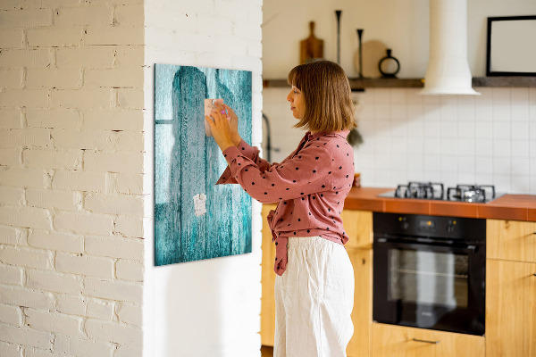 Magnetic dry erase board A colorful board for notes and photos