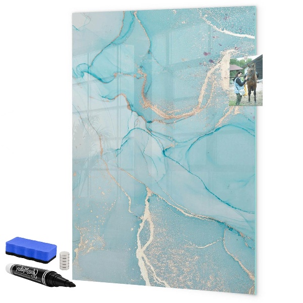 Magnetic dry erase board A colorful board for photos and notes
