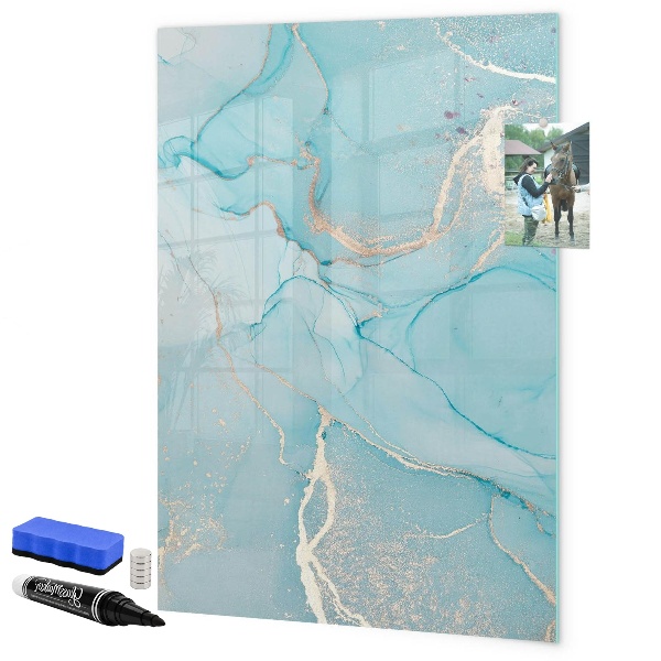 Magnetic dry erase board A colorful board for photos and notes